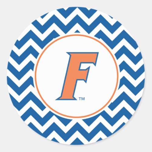 Orange  Blue Florida F Logo Classic Round Sticker