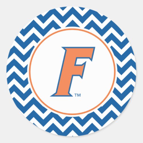 Orange  Blue Florida F Logo Classic Round Sticker