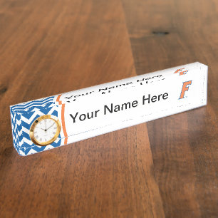 Orange & Blue Florida F Logo Desk Name Plate