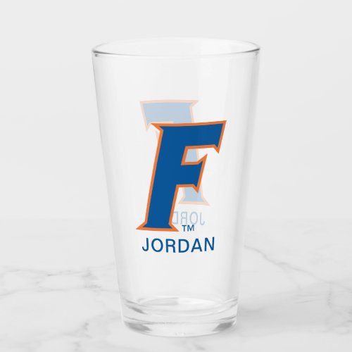 Orange  Blue Florida F Logo Glass