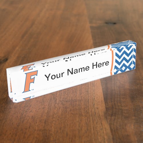 Orange  Blue Florida F Logo Name Plate