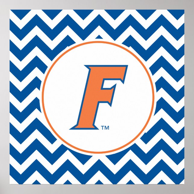 Orange & Blue Florida F Logo Poster (Front)