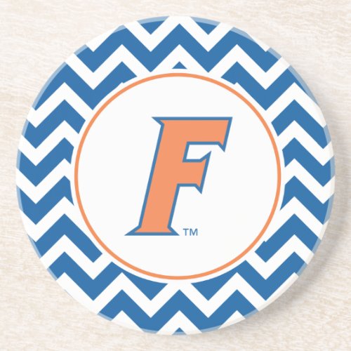 Orange  Blue Florida F Logo Sandstone Coaster