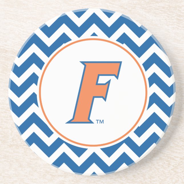 Orange & Blue Florida F Logo Sandstone Coaster (Front)