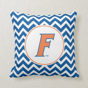 Orange & Blue Florida F Logo Throw Pillow