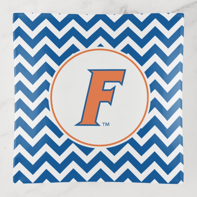 Orange & Blue Florida F Logo Trinket Tray (Front)