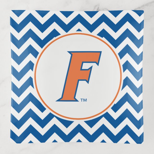 Orange & Blue Florida F Logo Trinket Tray (Front)