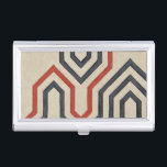 Orange & Blue Graphic Lines Case For Business Cards<br><div class="desc">Graphic orange and blue lines traverse this piece by Chariklia Zarris. The orange line cuts through most of the work,  while the blues lines have a discernable pattern to them. Get yours now!</div>