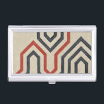 Orange & Blue Graphic Lines Case For Business Cards<br><div class="desc">Graphic orange and blue lines traverse this piece by Chariklia Zarris. The orange line cuts through most of the work,  while the blues lines have a discernable pattern to them. Get yours now!</div>