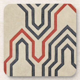 Orange & Blue Graphic Lines Coaster