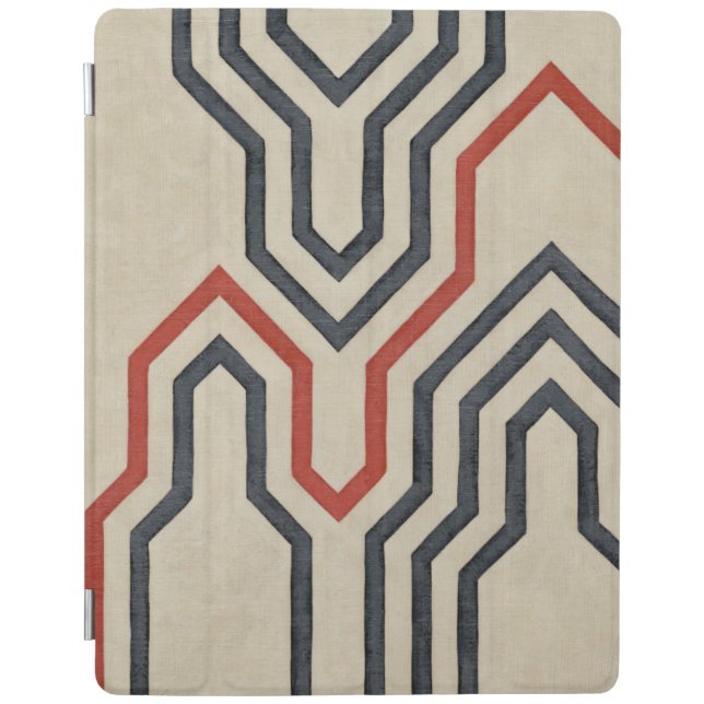 Orange & Blue Graphic Lines iPad Smart Cover (Front)