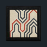 Orange & Blue Graphic Lines Jewelry Box<br><div class="desc">Graphic orange and blue lines traverse this piece by Chariklia Zarris. The orange line cuts through most of the work,  while the blues lines have a discernable pattern to them. Get yours now!</div>