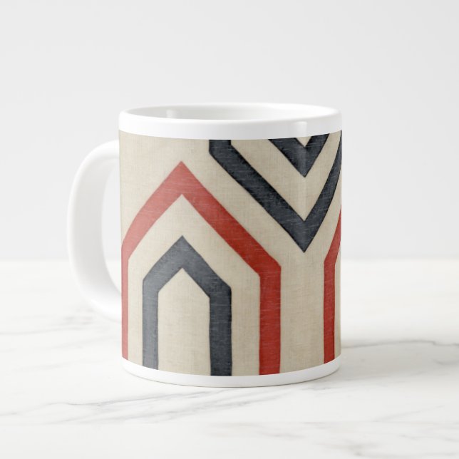 Orange & Blue Graphic Lines Large Coffee Mug (Front Left)