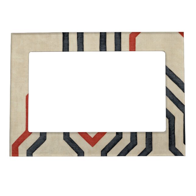 Orange & Blue Graphic Lines Magnetic Frame (Front)