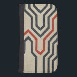 Orange & Blue Graphic Lines Wallet Phone Case For Samsung Galaxy S4<br><div class="desc">Graphic orange and blue lines traverse this piece by Chariklia Zarris. The orange line cuts through most of the work,  while the blues lines have a discernable pattern to them. Get yours now!</div>