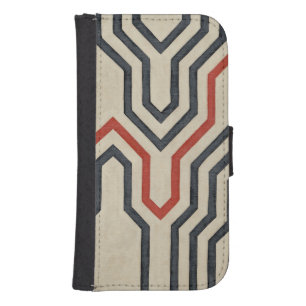Orange & Blue Graphic Lines Wallet Phone Case For Samsung Galaxy S4