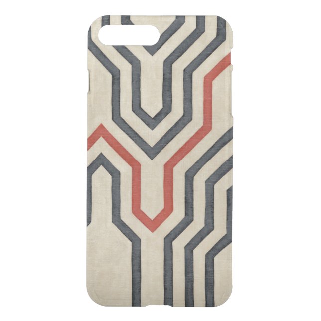 Orange & Blue Graphic Lines Uncommon iPhone Case (Back)