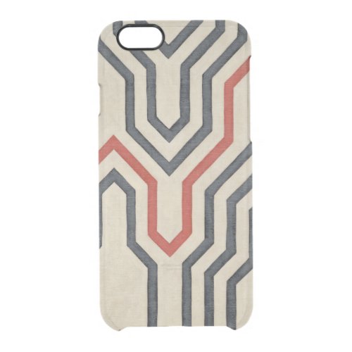 Orange  Blue Graphic Lines Clear iPhone 66S Case