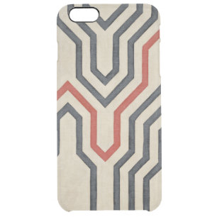 Orange & Blue Graphic Lines Clear iPhone 6 Plus Case