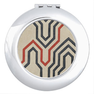 Orange & Blue Graphic Lines Vanity Mirror