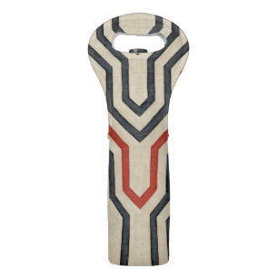 Orange & Blue Graphic Lines Wine Bag