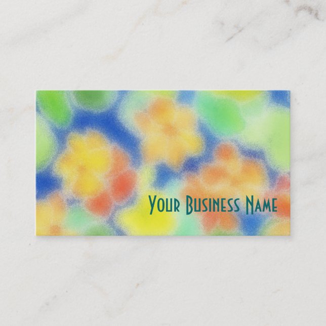 Orange, Blue Green Abstract Business Card (Front)