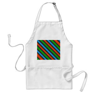 Orange, Blue, Green, Black Glitter Striped STaylor Adult Apron