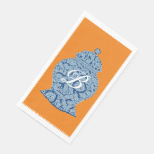 Orange Blue Jar Ginger Jars Mosaic Paper Guest Towels