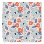 Orange &amp; Blue Modern Flower Pattern Bandana