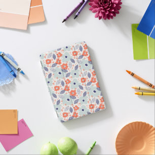 Orange & Blue Modern Flower Pattern iPad Mini Cover