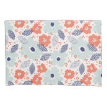 Orange &amp; Blue Modern Flower Pattern Pillow Case