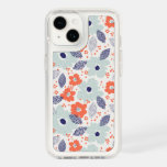 Orange &amp; Blue Modern Flower Pattern Speck iPhone 14 Case