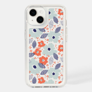 Orange & Blue Modern Flower Pattern Speck iPhone 14 Case