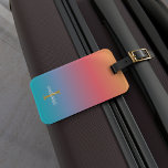 Orange Blue Ombre Modern Monogram Script Luggage Tag<br><div class="desc">Orange Blue Ombre Modern Monogram Script luggage tag for your travels or as a gift to the wanderlusts you know</div>