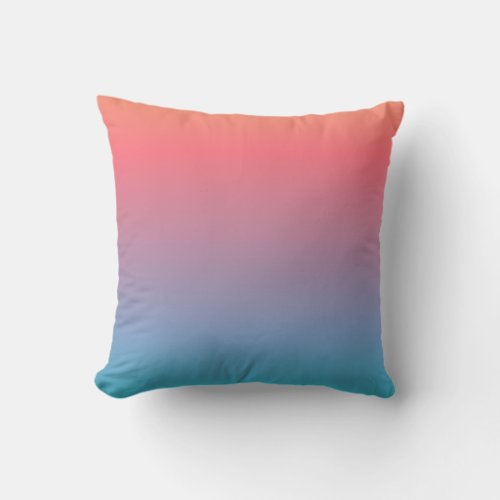 Orange Blue Ombre Modern Throw Pillow