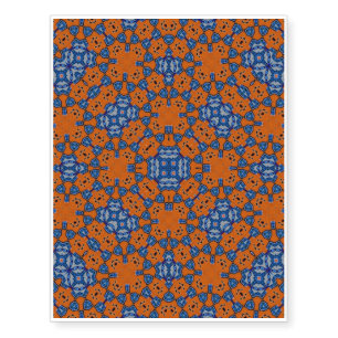 Orange Blue pattern Temporary Tattoos