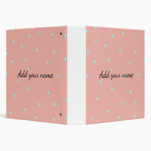 Orange blue polka dots abstract add name text t th 3 ring binder