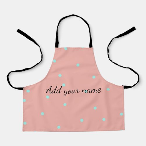 Orange blue polka dots abstract add name text t th apron