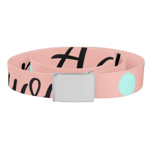 Orange blue polka dots abstract add name text t th belt