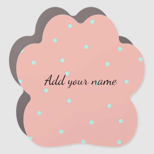 Orange blue polka dots abstract add name text t th car magnet