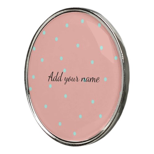 Orange blue polka dots abstract add name text t th golf ball marker