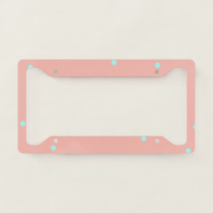 Orange blue polka dots abstract add name text t th license plate frame