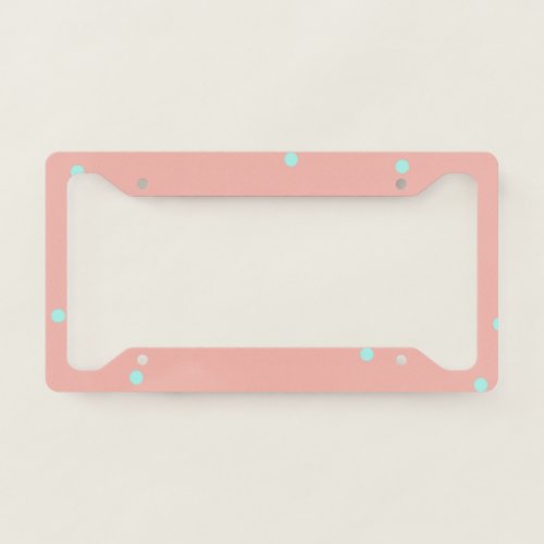 Orange blue polka dots abstract add name text t th license plate frame