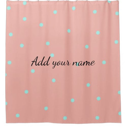 Orange blue polka dots abstract add name text t th shower curtain
