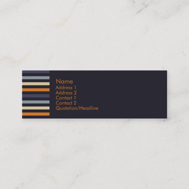 Orange & Blue • Profilecard Mini Business Card (Front)