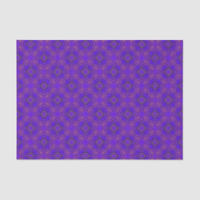 Orange Blue Purple Abstract Lattice Pattern Tissue Paper (Front)