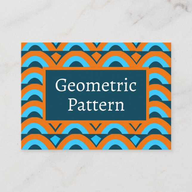 Orange Blue Semi Circle Diamond Geometric  Business Card (Front)