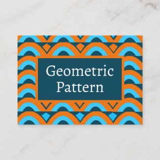 Orange Blue Semi Circle Diamond Geometric Pattern