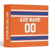 Orange Blue Sports Jersey with Name and Number Binder Orange Blue Sports Jersey with Name and Number Binder