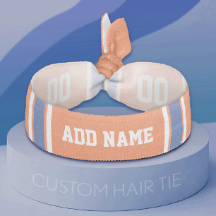 Orange Blue Sports Jersey with Name and Number Elastic Hair Tie
